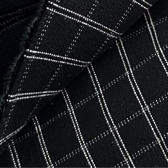 Elle women's plaid cropped  Black and White Striped Pants Preppy Academia - Picture 3 of 5